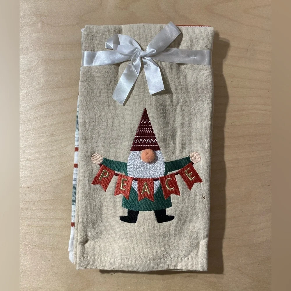 Set of 2 Festive Gnome Kitchen Towel (NH)